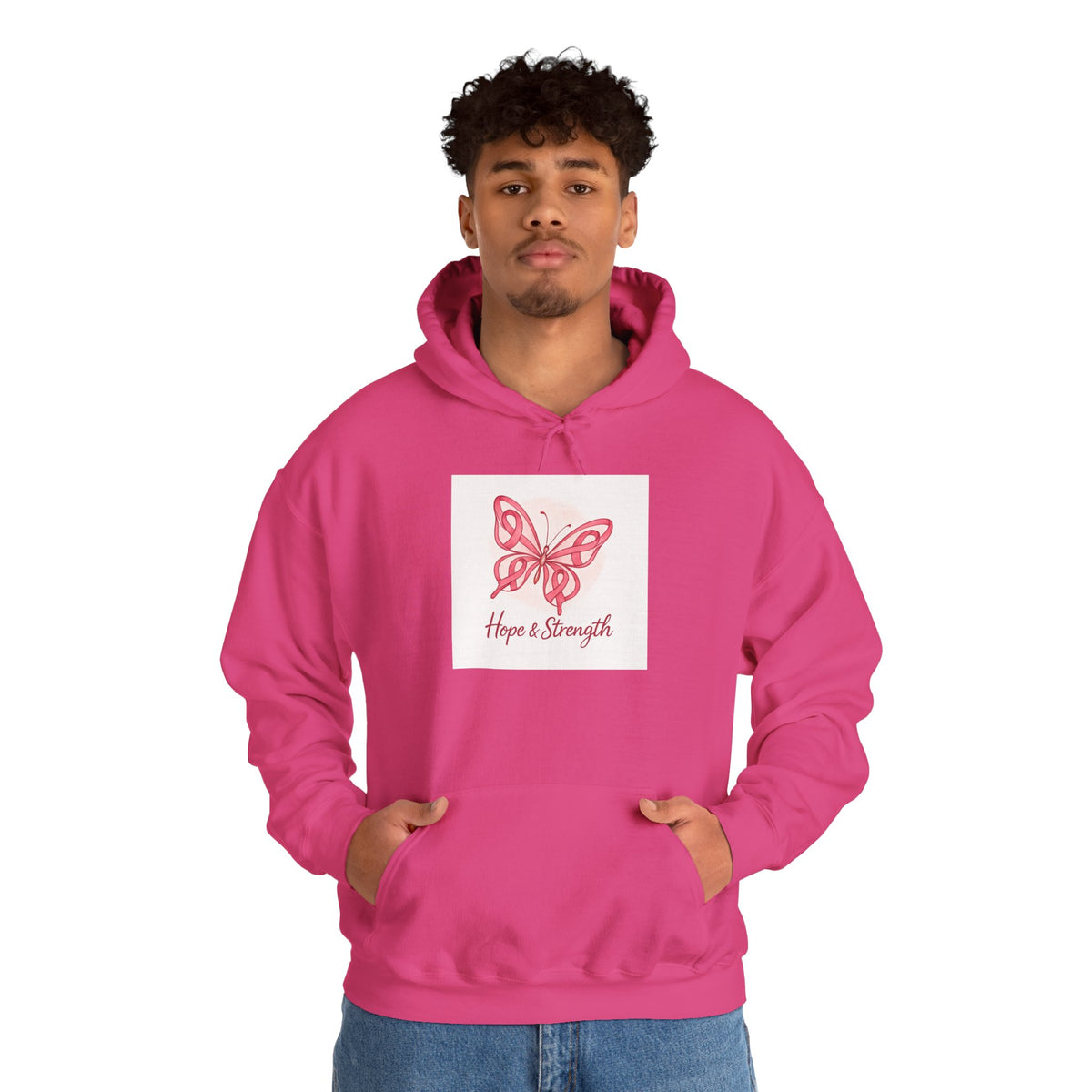 Hope & Strength Butterfly Hoodie | Unisex Heavy Blend Sweatshirt | Gift for Her, Inspirational Apparel, Comfort Wear, Spring Fashion
