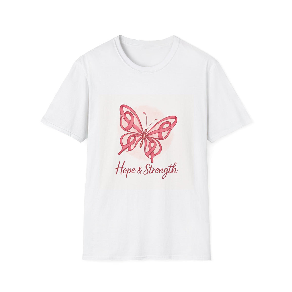Butterfly Hope & Strength Unisex T-Shirt, Inspirational Gift, Motivational Tee, Cancer Awareness Shirt, Softstyle Clothing