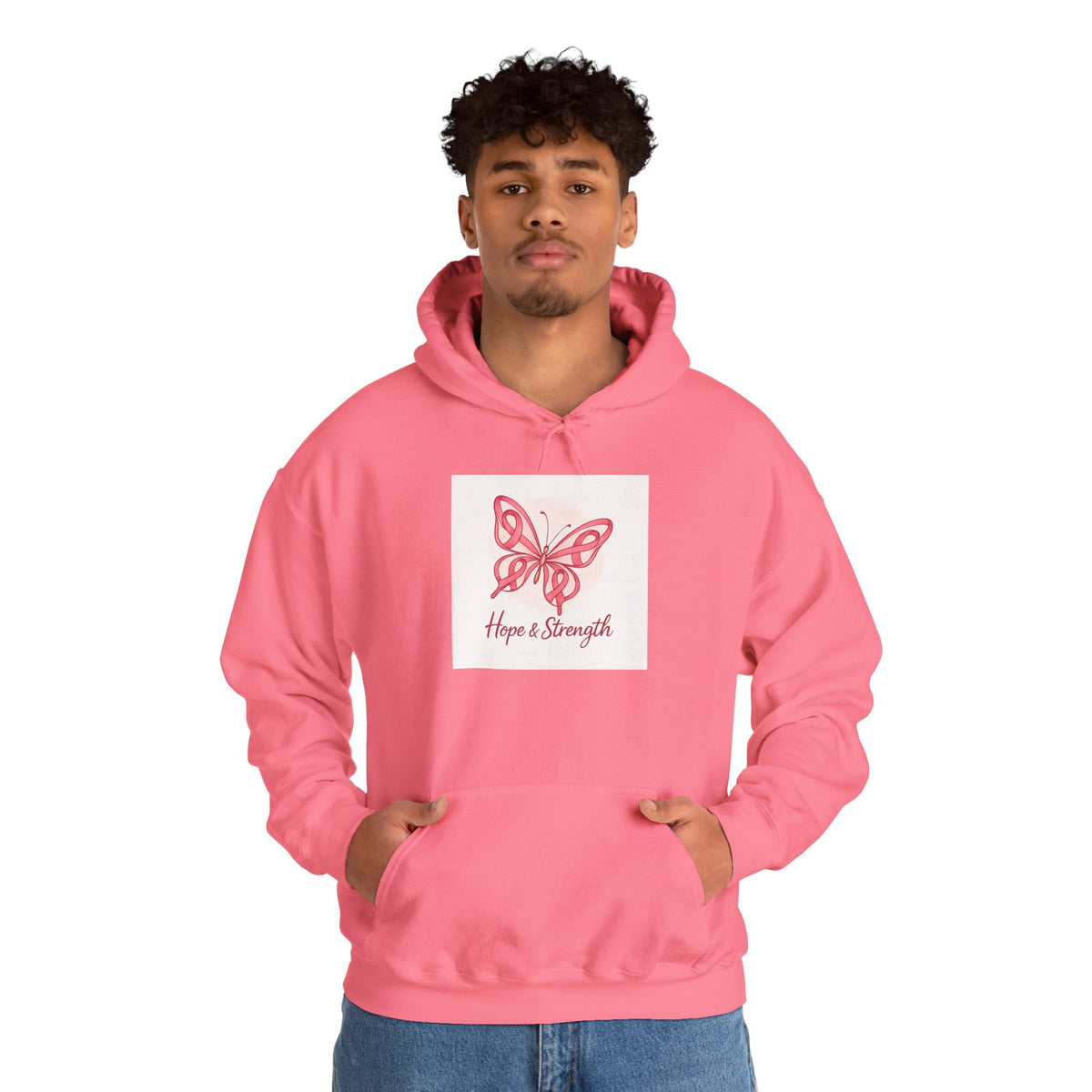 Hope & Strength Butterfly Hoodie | Unisex Heavy Blend Sweatshirt | Gift for Her, Inspirational Apparel, Comfort Wear, Spring Fashion