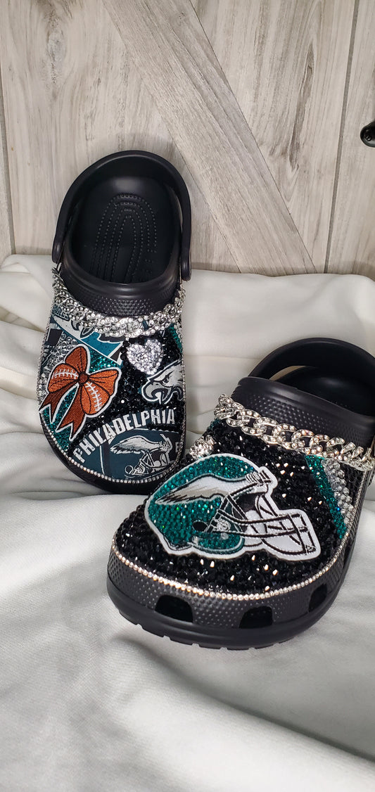 An Eagles Themed Crocs- Size 9