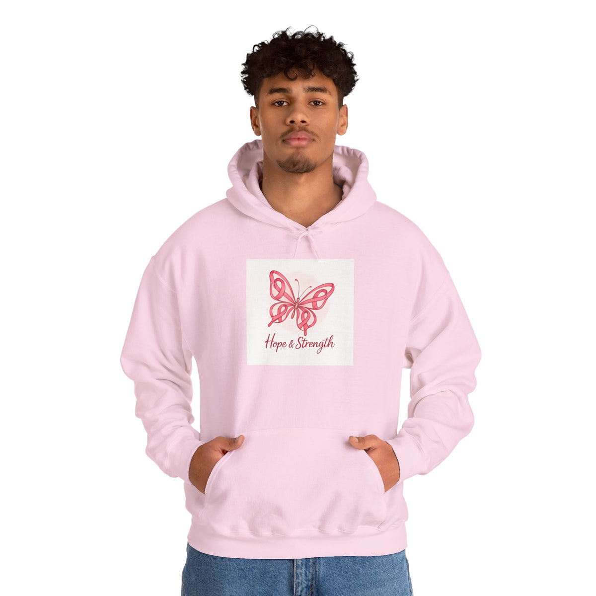 Hope & Strength Butterfly Hoodie | Unisex Heavy Blend Sweatshirt | Gift for Her, Inspirational Apparel, Comfort Wear, Spring Fashion
